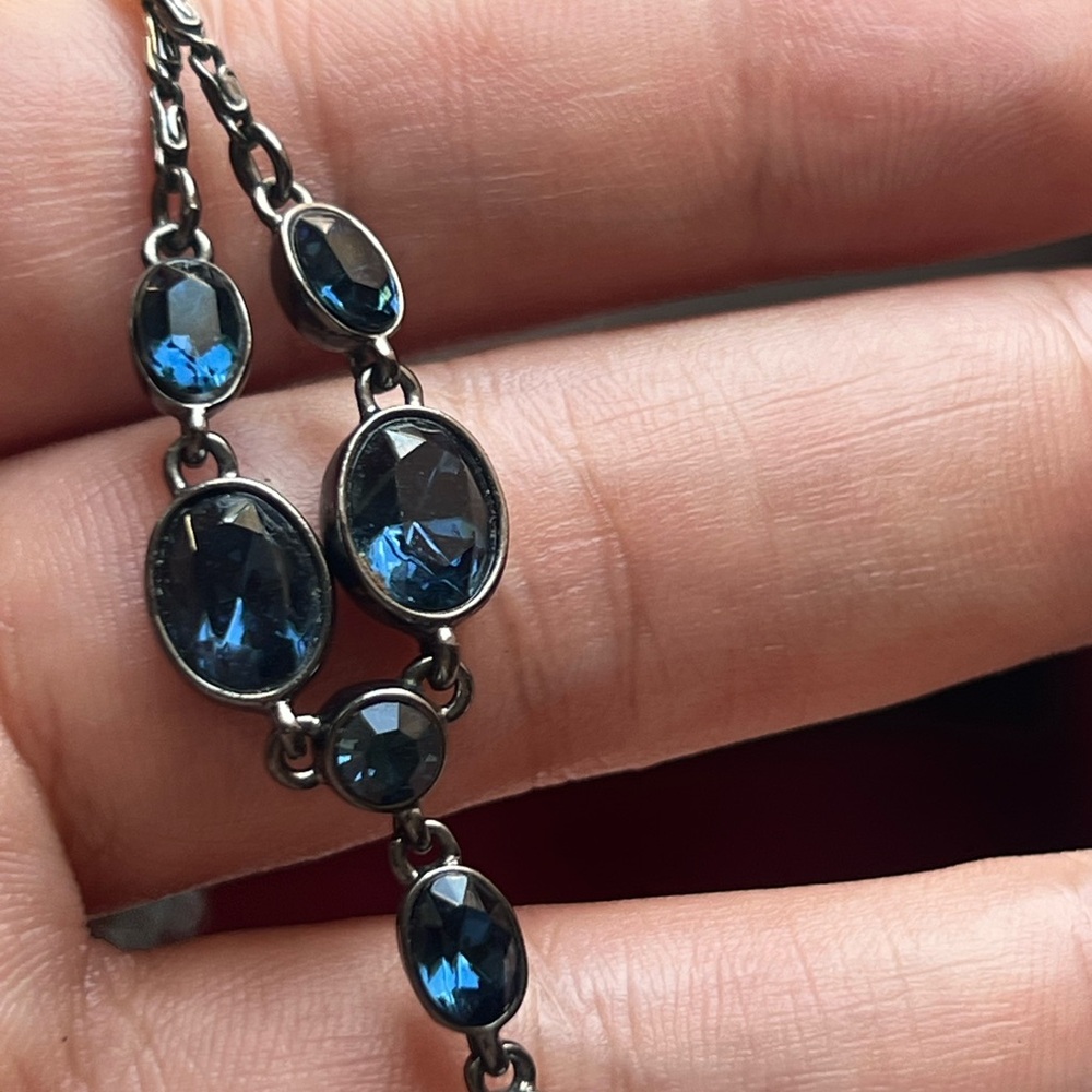 Givenchy Black Bleu Crystal Teardrop Necklace View 6